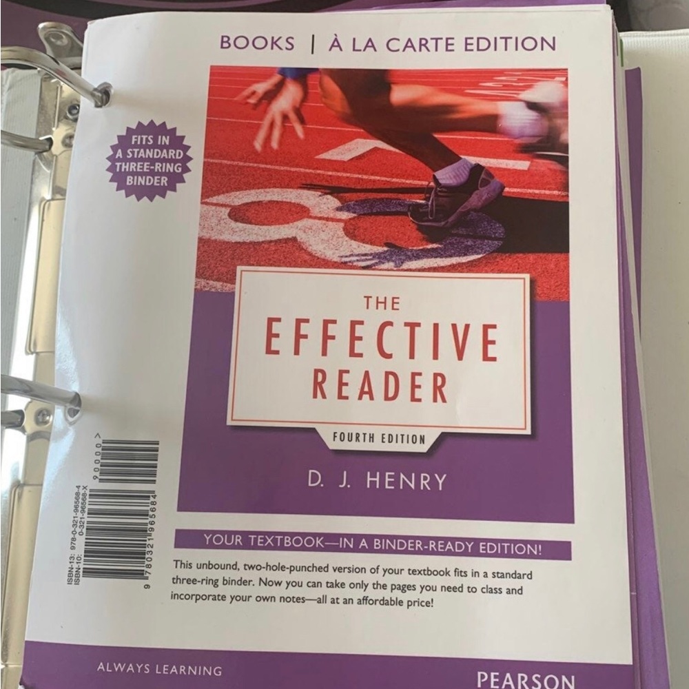 The effective reader fourth edition by D.J. Henry ( INSIDE BINDER )